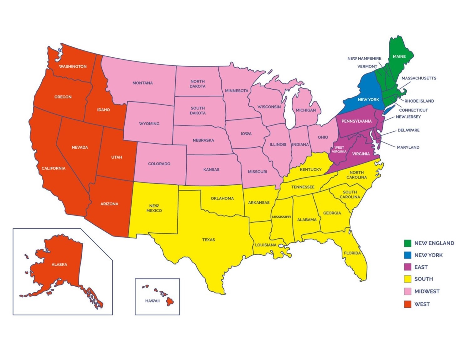 Map of US divisions